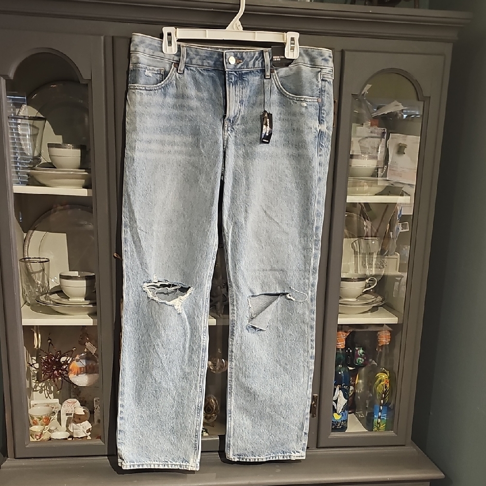 Express Light Blue Distressed Jeans